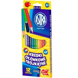 060443 ASTRA KREDKI OŁÓWKOWE TRÓJKĄTNE 12 KOL.