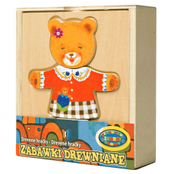 001974 UKŁADANKA DREWNIANA MIŚ UBIERANKA