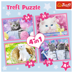 34330 TREFL PUZZLE KOCIE ZABAWY KOTKI 4W1