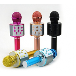 112198 MIKROFON KARAOKE Z NAGRYWANIEM USB ZŁOTY