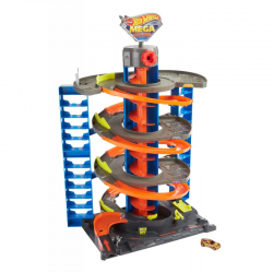 GTT95 HOT WHEELS ZESTAW ZAKRĘCONY MEGA GARAŻ TOR