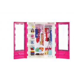 GVK05 LALKA BARBIE ZESTAW 3W1 AUTO SZAFA 2 LALKI