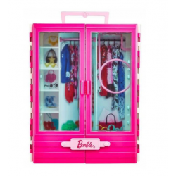 GVK05 LALKA BARBIE ZESTAW 3W1 AUTO SZAFA 2 LALKI