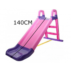 DUŻA ZJEŻDŻALNIA ŚLIZG Z DRABINKĄ 147CM RÓŻOWA