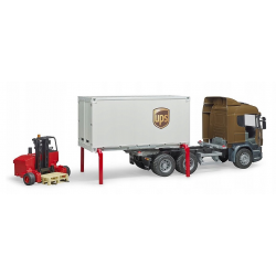 03581 BRUDER CIĘŻARÓWKA SCANIA UPS + WÓZEK WIDŁOWY
