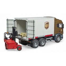 03581 BRUDER CIĘŻARÓWKA SCANIA UPS + WÓZEK WIDŁOWY