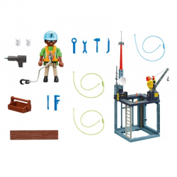 70816 PLAYMOBIL PLAC BUDOWY Z WCIĄGARKĄ LINOWĄ