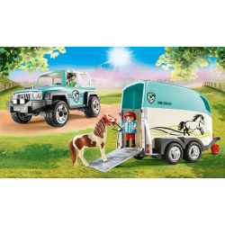 70511 PLAYMOBIL SAMOCHÓD Z PRZYCZEPĄ DLA KUCYKA