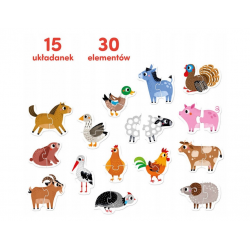 491811 CZUCZU PUZZLE DO PARY ZWIERZĄTKA NA WSI