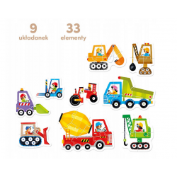 491842 CZUCZU PUZZLE POJAZDY NA BUDOWIE 33EL