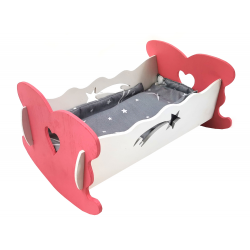 003466 DREWNIANA KOŁYSKA DLA LALEK  MAŁA + POŚCIEL