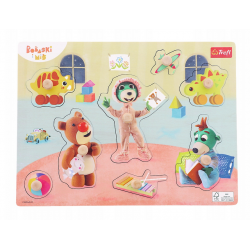 61629 UKŁADANKA DREWNIANA PUZZLE BOBASKI I MIŚ TREFL