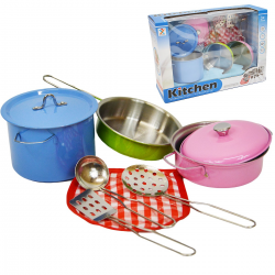 119326 ZESTAW KUCHENNY NACZYNIA GARNKI METALOWE