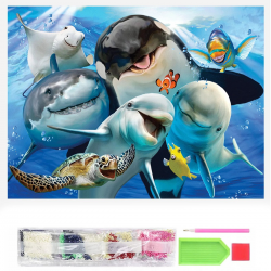 780348 HAFT DIAMENTOWY MOZAIKA 5D ZWIERZĘTA MORSKIE