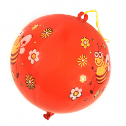 4104 BALON PIŁKA Z GUMKĄ NADRUK RÓŻNE KOLORY 1 SZT.