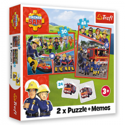 93334 TREFL PUZZLE STRAŻAK SAM 2W1 + GRA MEMOS