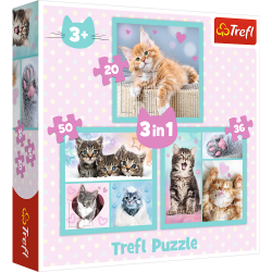 34862 TREFL PUZZLE SŁODKIE ZWIERZAKI 3W1