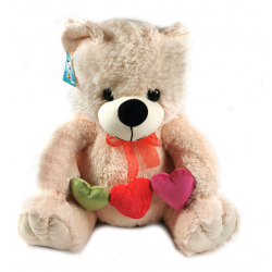 B386 MASKOTKA PLUSZOWY MIŚ BERNI Z SERCAMI 50CM