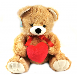 B249 MASKOTKA PLUSZOWY MIŚ Z SERCEM 45CM