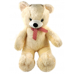 B065 MASKOTKA PLUSZOWY MIŚ Z KOKARDKĄ 60CM