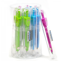 122568 CYRKIEL SZKOLNY W ETUI RÓŻNE KOLORY