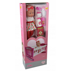 844837 LALKA JULKA BOBAS Z ŁÓŻECZKIEM KOŁYSKA