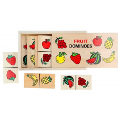 406466 UKŁADANKA DREWNIANA GRA DOMINO RÓŻNE WZORY