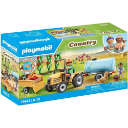 71442 PLAYMOBIL TRAKTOR Z PRZYCZEPĄ I ZBIORNIKIEM NA WODĘ