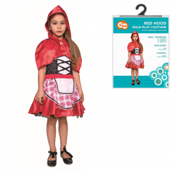 635611 STRÓJ KOSTIUM CZERWONY KAPTUREK 110/120