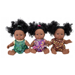 124377 LALKA BOBAS AFROAMERYKANKA RÓŻNE KOLORY 25CM