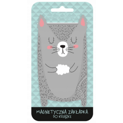669122 ZAKŁADKA DO KSIĄŻKI MAGNETYCZNA KOT SZARY