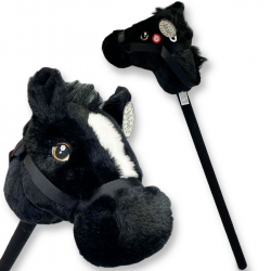 168153 PLUSZOWA GŁOWA KONIA KOŃ NA KIJU 2 KOLORY 70CM