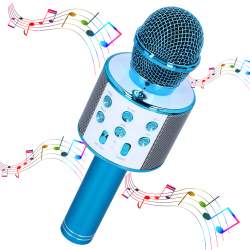 112198 MIKROFON KARAOKE USB NIEBIESKI
