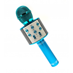 112198 MIKROFON KARAOKE USB NIEBIESKI