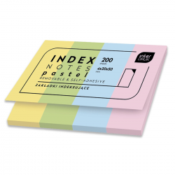 275608 KARTECZKI ZAKŁADKI INDEKSUJĄCE KOLOROWE PASTEL INTERDRUK