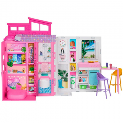 HRJ76 BARBIE PRZYTULNY DOMEK DLA LALEK KOMPKATOWY ROZKŁADANY