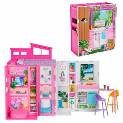 HRJ76 BARBIE PRZYTULNY DOMEK DLA LALEK KOMPKATOWY ROZKŁADANY