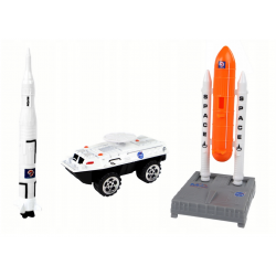 078624 ZESTAW KOSMICZNY FIGURKI POJAZDY ASTRONAUTA KOSMOS