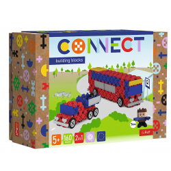 61973 KLOCKI CONNECT 2W1 AUTOBUS AUTO 160 EL. TREFL