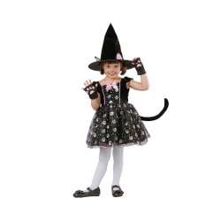 193879 KOSTIUM STRÓJ KOTEK CZAROWNICA HALLOWEEN 92/104CM