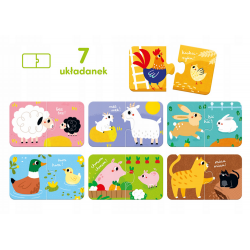 493143 CZUCZU PUZZLE DO PARY ZWIERZĄTKA Z GOSPODARSTWA 14 EL