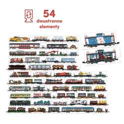 493259 CZUCZU PUZZLE DWUSTRONNE POCIĄGI 54 EL