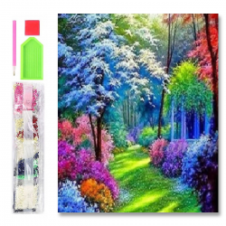 062925 DIAMENTOWA MOZAIKA 40x30 KOLOROWY LAS