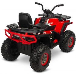 396927 TERRA POJAZD NA AKUMULATOR QUAD MOCNY NAPĘD 4X4 PILOT CZERWONY