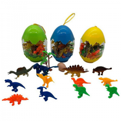552760 ZESTAW DINOZAURÓW W JAJKU FIGURKI  JAJO RÓŻNE KOLORY