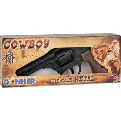 008062 GONHER METALOWY REWOLWER KOWBOJ PISTOLET NA SPŁONKĘ