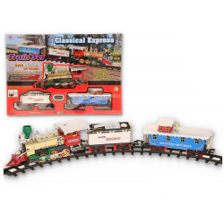 998327 LOKOMOTYWA KOLEJKA KLASYCZNY POCIĄG NA BATERIE Z TORAMI