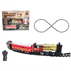 456461 LOKOMOTYWA KOLEJKA KLASYCZNY POCIĄG NA BATERIE Z TORAMI