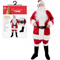 164053 KOSTIUM STRÓJ ŚWIĘTY MIKOŁAJ PROFESJONALNY GWIAZDOR