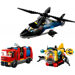 60462 LEGO CITY ZESTAW Z HELIKOPTEREM WOZEM STRAŻACKIM I ŁODZIĄ